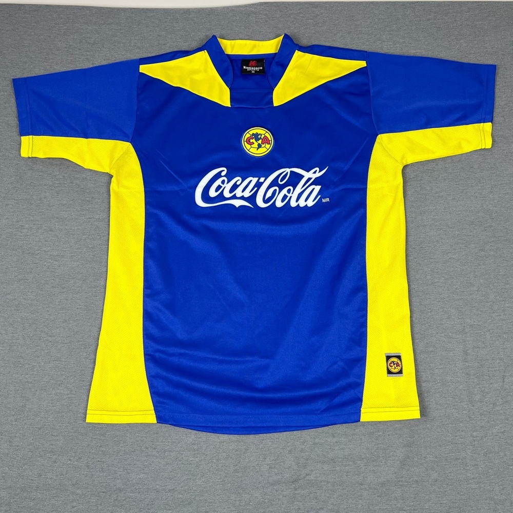 VINTAGE Club America Aguilas Soccer Jersey in Blue and Yellow